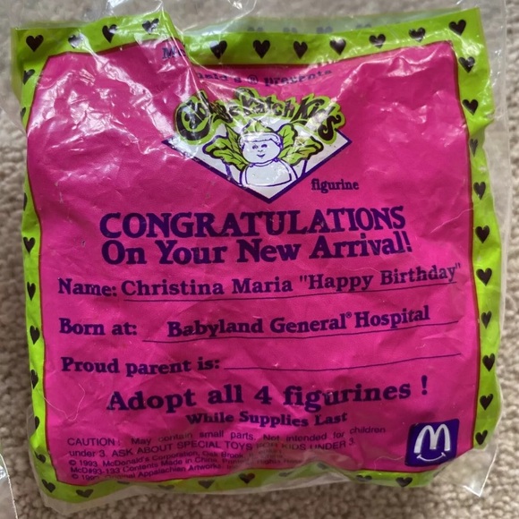 Vintage McDonald’s Cabbage Patch Kids Happy Meal Toys 1993 - Picture 3 of 7